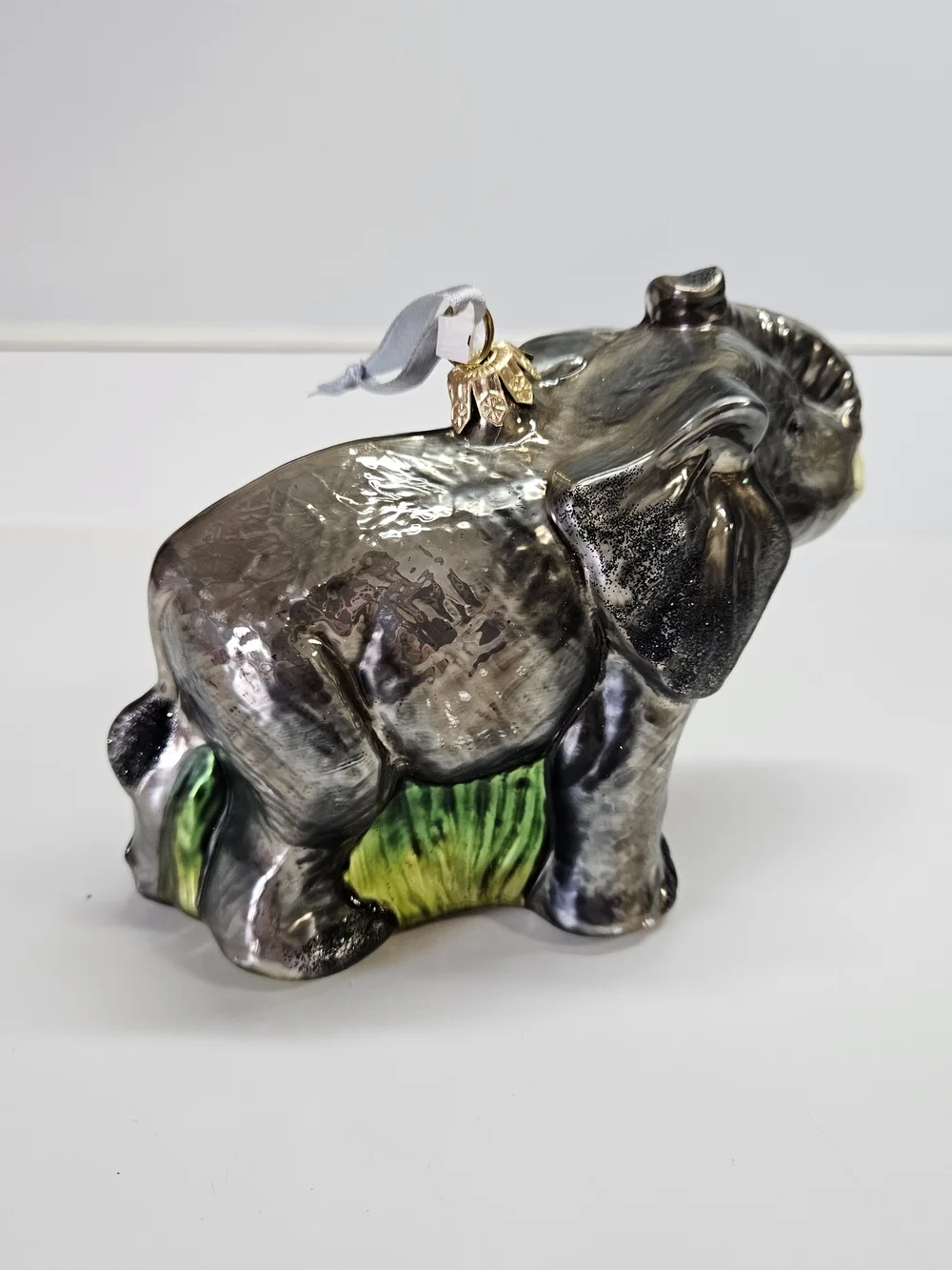 VINTAGE Large Blown Glass Elephant Ornament American Museum of Natural History
